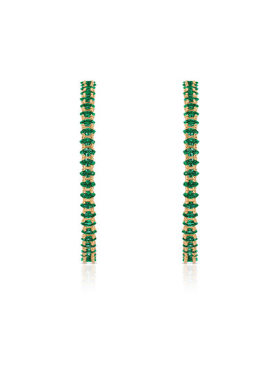 Explore More Collection - Emerald Marquise Hoops