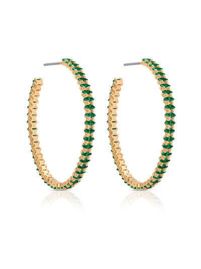 Explore More Collection - Emerald Marquise Hoops