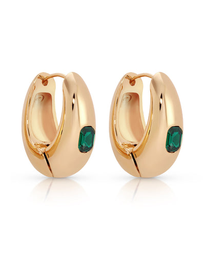 Explore More Collection - Emerald Deco Hoops