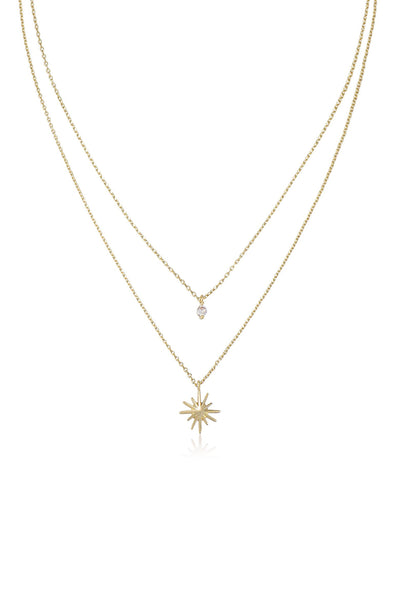 Explore More Collection - Layered Starburst Crystal Necklace