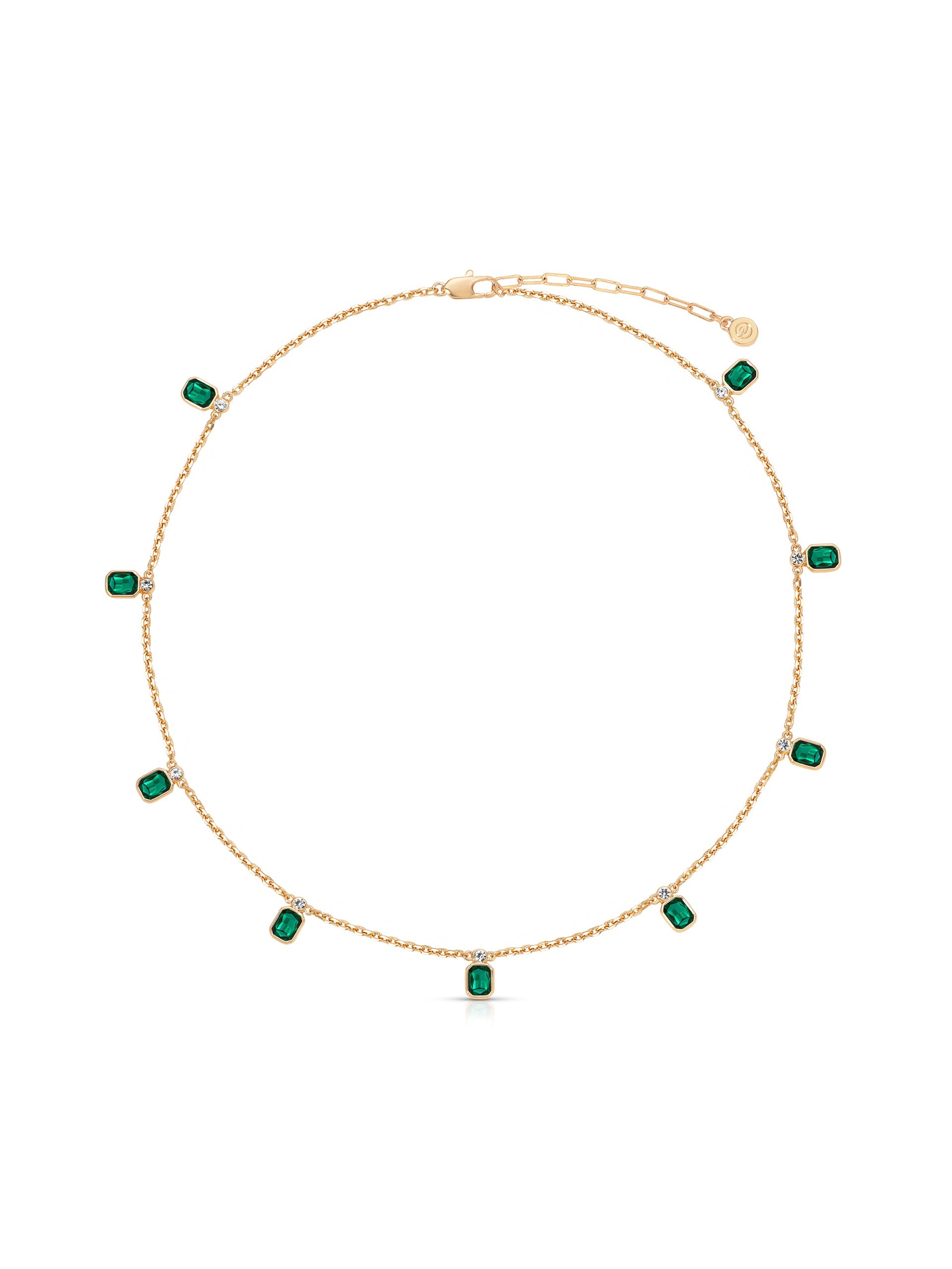 Explore More Collection - Emerald Deco Charm Necklace