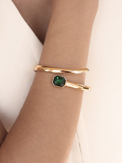 Explore More Collection - Emerald Deco Wrap Cuff