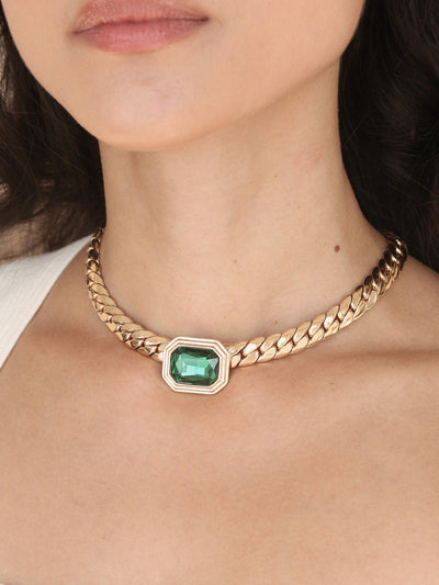 Explore More Collection - Emerald Deco Necklace