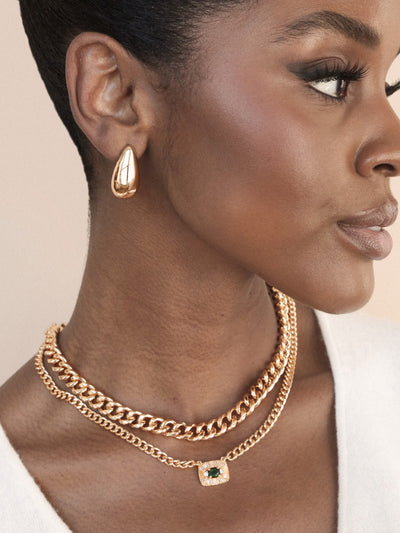 Explore More Collection - Golden Teardrop Earrings