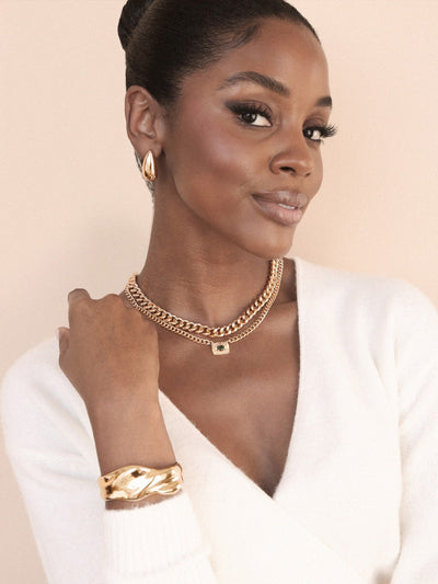 Explore More Collection - Golden Teardrop Earrings