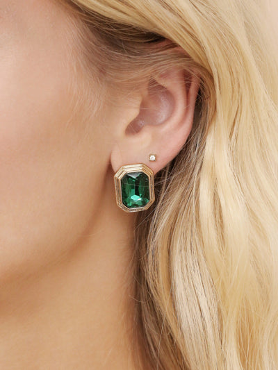 Explore More Collection - Emerald Deco Earrings