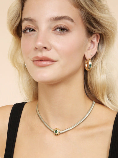 Explore More Collection - Emerald Deco Hoops