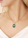 Explore More Collection - Emerald Deco Pendant Necklace