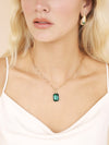 Explore More Collection - Emerald Deco Pendant Necklace