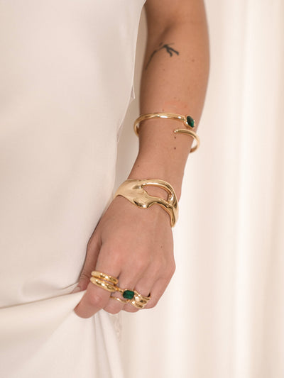 Explore More Collection - Emerald Deco Wrap Cuff