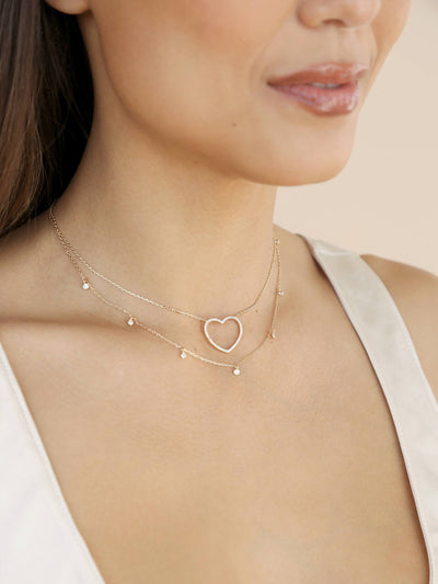 Explore More Collection - Crystal Heart Drop Necklace Set