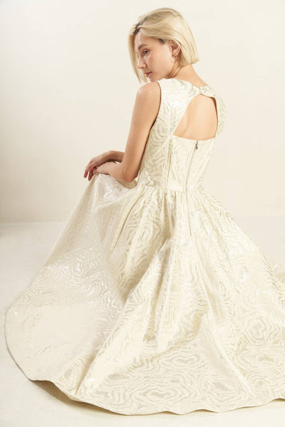 Explore More Collection - CHECK YOURSELF CHAMPAGNE WOVEN MIDI DRESS