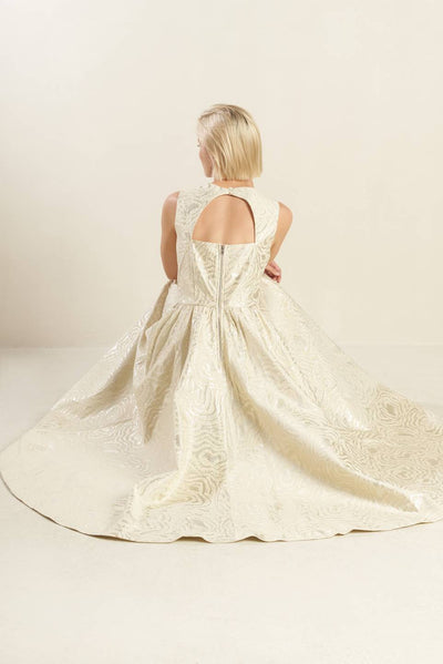 Explore More Collection - CHECK YOURSELF CHAMPAGNE WOVEN MIDI DRESS