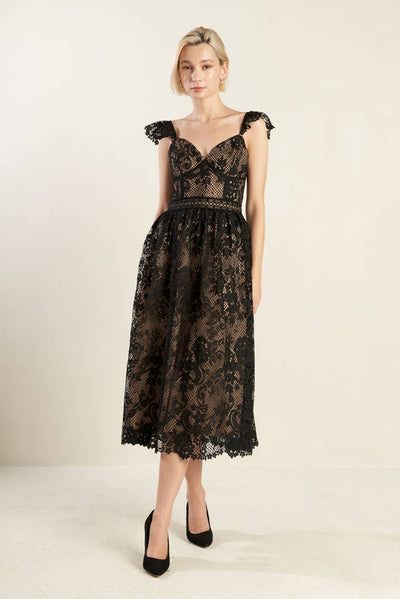 Explore More Collection - KNOW YOU BETTER LACE WOVEN MIDI DRESS