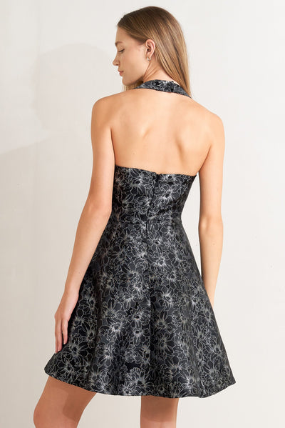 Explore More Collection - MYSTIC HOUR WOVEN JACQUARD MINI DRESS