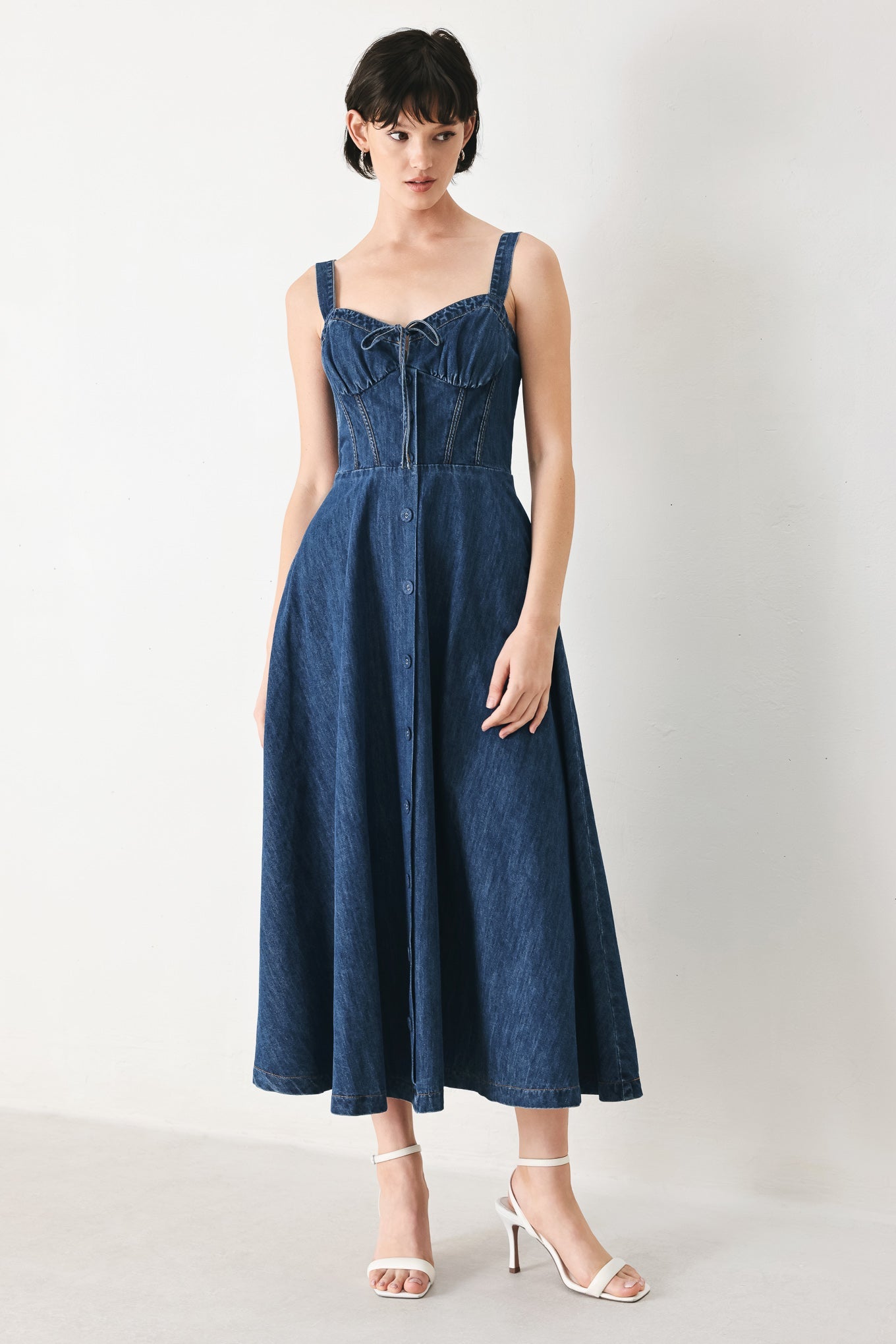crush midi dress BLUE CRUSH DENIM MIDI DRESS l FLYING TOMATO MEDIUM INDIGO / S