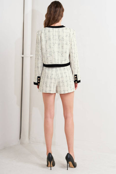 Explore More Collection - PARIS BOUND WOVEN TWEED CROP JACKET