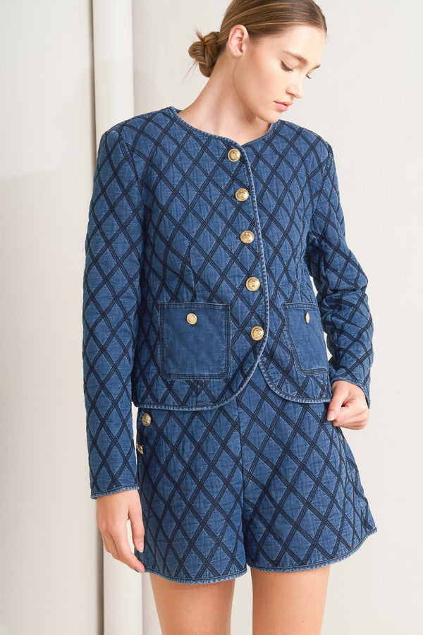 MODERNLUXE QUILTED WOVEN JACKET - Lizzie’s Boutique