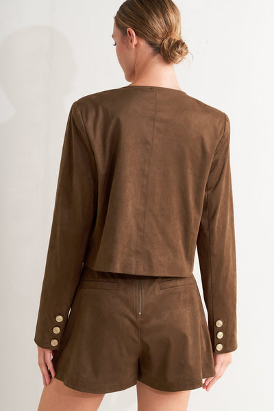 Explore More Collection - HERITAGE UTILITY FAUX SUEDE JACKET