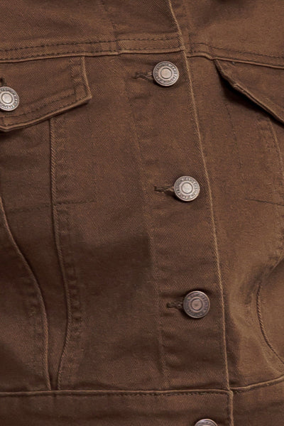 Explore More Collection - EFFORTLESS EDGE BROWN TWILL JACKET
