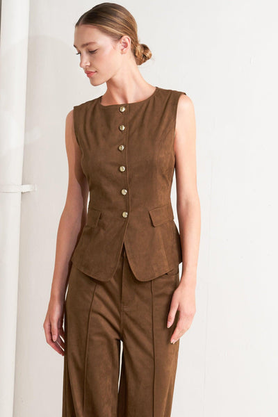MIDNIGHT MESA STYLE FAUX SUEDE VEST