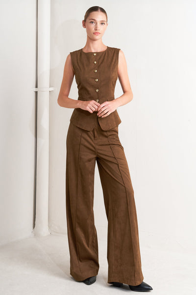 Explore More Collection - BROWN SUGAR FAUX SUEDE VEST