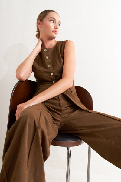 Explore More Collection - BROWN SUGAR FAUX SUEDE PANTS