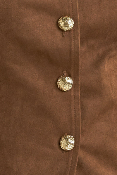 Explore More Collection - BROWN SUGAR FAUX SUEDE VEST