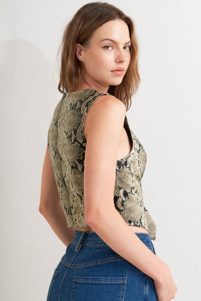 Explore More Collection - GLAM VENOM FAUX LEATHER VEST