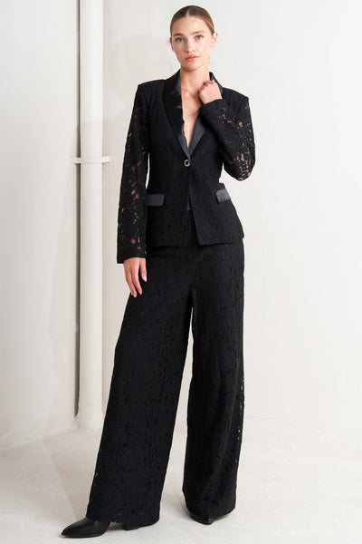 Explore More Collection - SHADOW GLAM WOVEN LACE BLAZER
