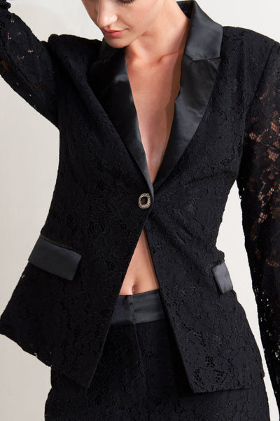 Explore More Collection - SHADOW GLAM WOVEN LACE BLAZER