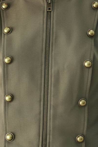 OLIVE COMMAND CROPPED MILITARY JACKET