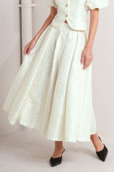 Explore More Collection - ROSÉ TEXTURE WOVEN FULL MIDI SKIRT