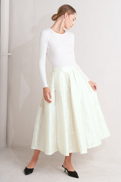 Explore More Collection - ROSÉ TEXTURE WOVEN FULL MIDI SKIRT