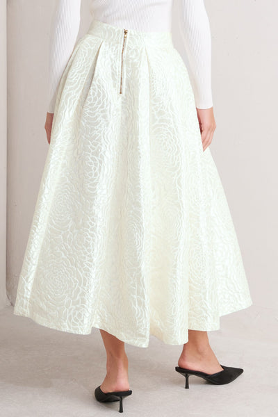 Explore More Collection - ROSÉ TEXTURE WOVEN FULL MIDI SKIRT