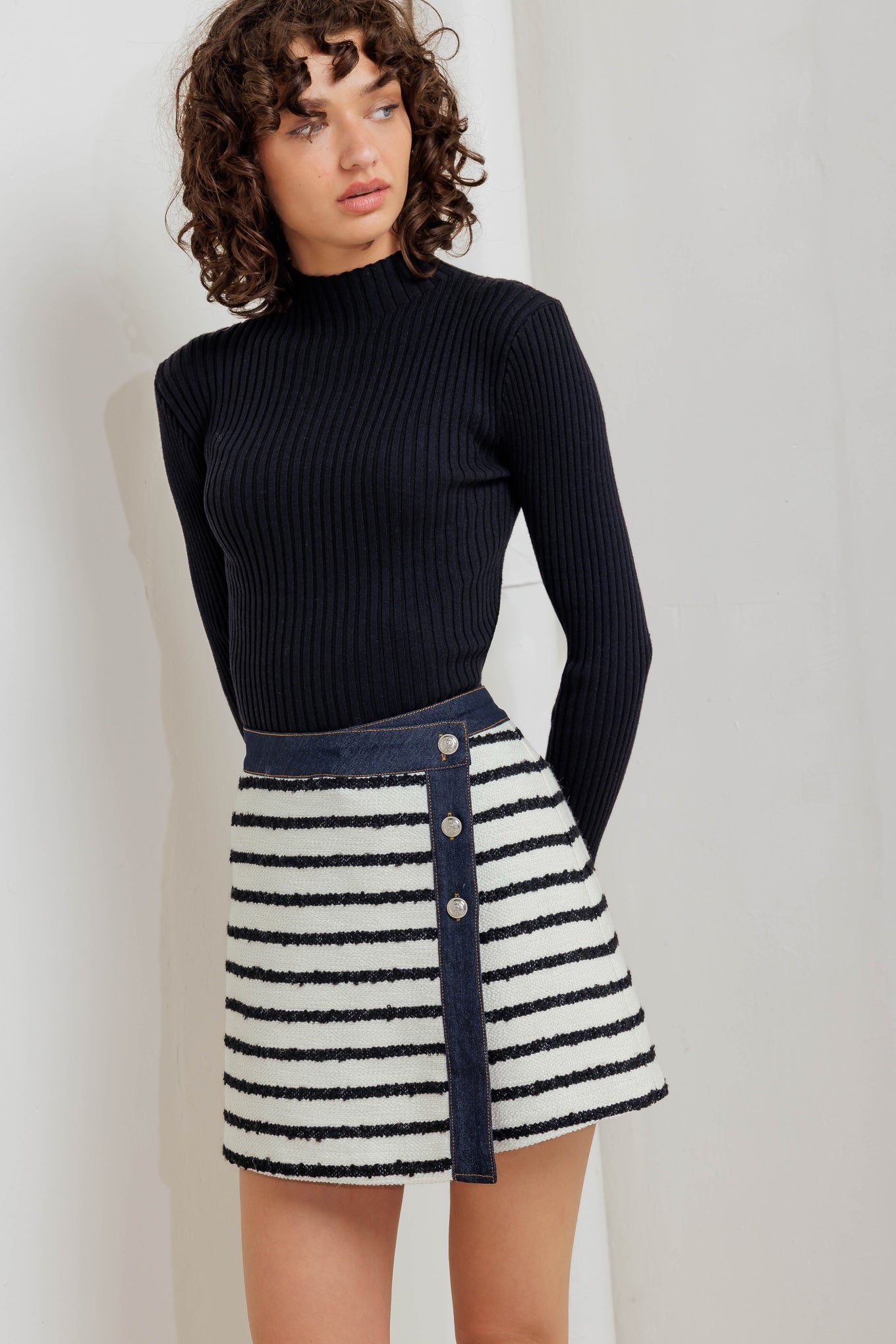 Explore More Collection - BONJOUR STRIPE WOVEN SKORT