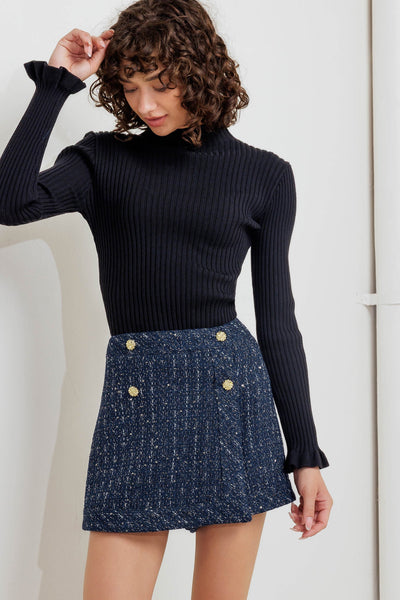 Explore More Collection - PARISIAN NAVY TWEED SKORT