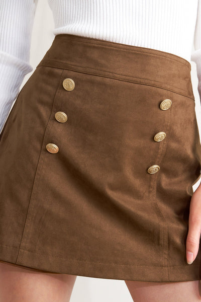 Explore More Collection - HERITAGE UTILITY FAUX SUEDE SKORT