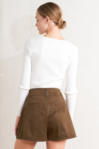 Explore More Collection - HERITAGE UTILITY FAUX SUEDE SKORT