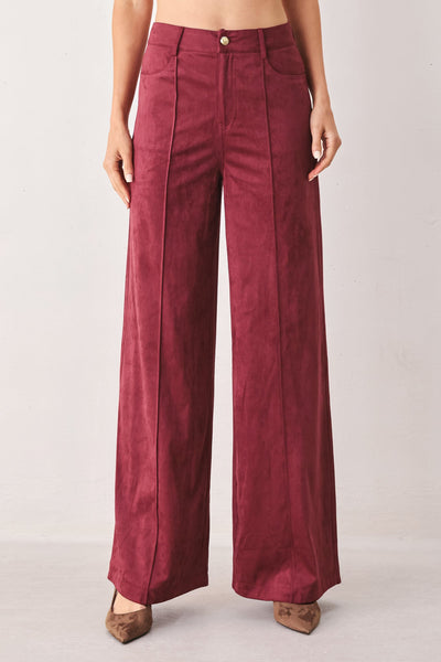 Explore More Collection - BROWN SUGAR FAUX SUEDE PANTS