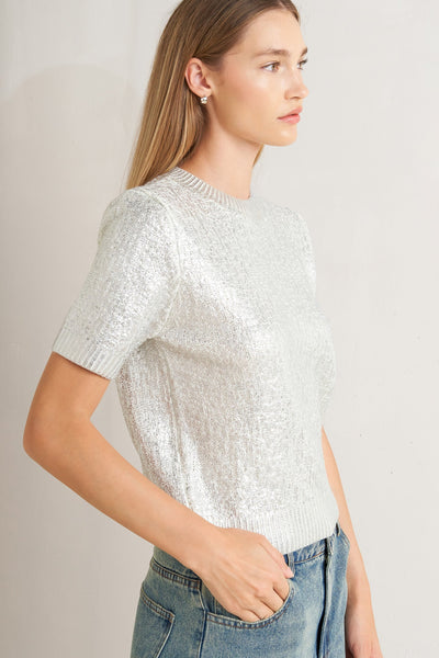 Explore More Collection - SILVER GLOW KNIT TOP