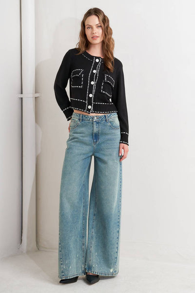 Explore More Collection - MONO FRAME SWEATER KNIT TOP