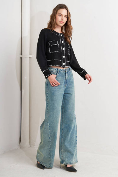 Explore More Collection - MONO FRAME SWEATER KNIT TOP