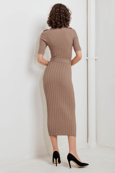 Explore More Collection - STRUCTURED CHIC SWEATER MIDI DRESS