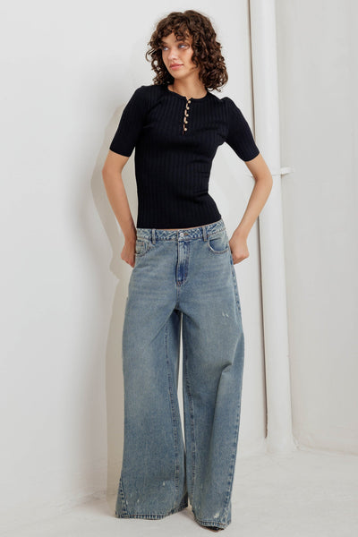 Explore More Collection - MODERN CURL SWEATER KNIT TOP