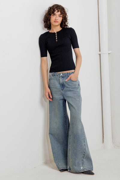 Explore More Collection - MODERN CURL SWEATER KNIT TOP