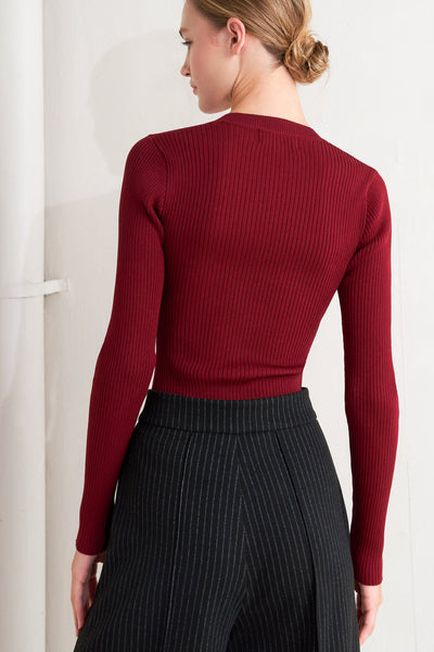Explore More Collection - MODERN HERO BURGUNDY SWEATER KNIT TOP