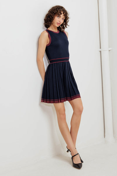 Explore More Collection - BERRY STRIPE SWEATER MINI DRESS