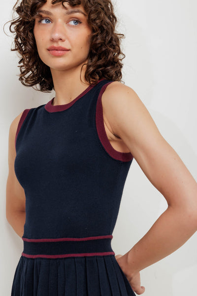 Explore More Collection - BERRY STRIPE SWEATER MINI DRESS