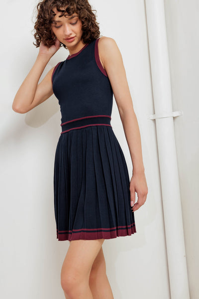 Explore More Collection - BERRY STRIPE SWEATER MINI DRESS